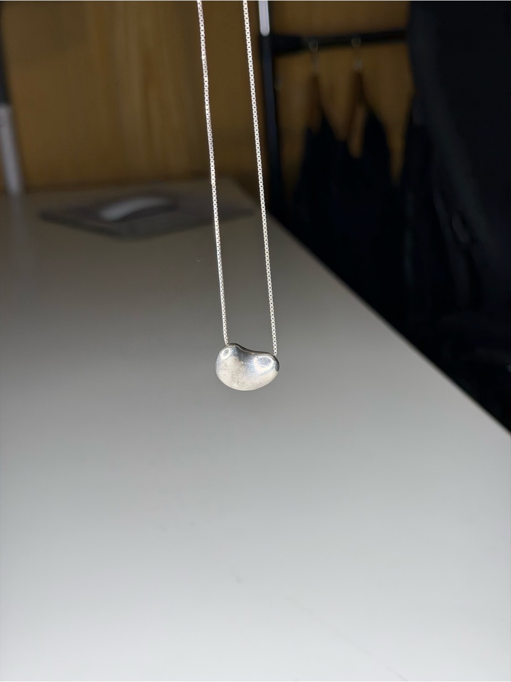Bean Pendant Necklace – Sterling Silver 925 - Picture 6 of 6